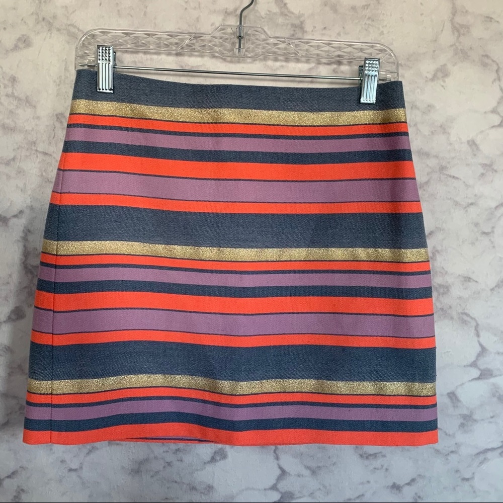 J Crew Multicolor Horizontal Striped Miniskirt